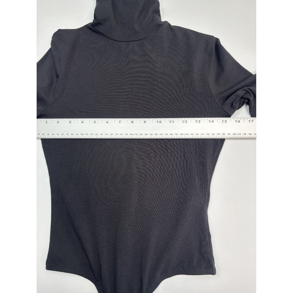 Madewell Black Fitted Long Sleeve Turtleneck Bodysuit Size S - Picture 9 of 11